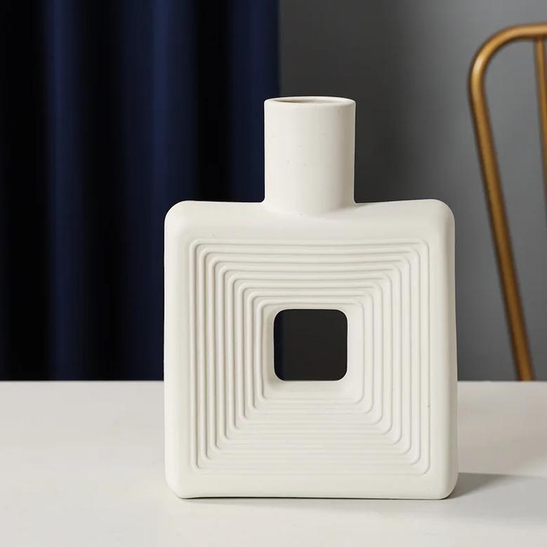 Modern Decor Minimalist Nordic Porcelain Vases Style Home Decor Square Ceramic Vase
