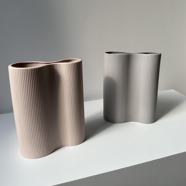 Modern Design Ceramic Nordic Flower Vase Table Grey Ceramic Vase Decoration Home Decor