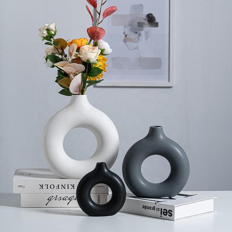 Nordic Round Ceramic Vase Creative Living Room Decoration Vase