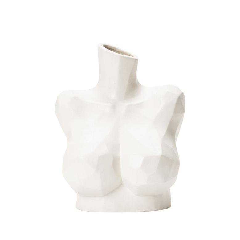 Nordic Style Ceramic Vase Woman Mannequin Modern Geometric Human Body White Art Vase Home Decoration