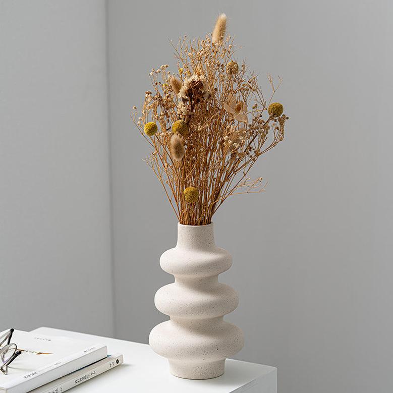 Nordic Style Spiral Ceramic Flower Vase Home Living room Decoration Handmade Art Craft