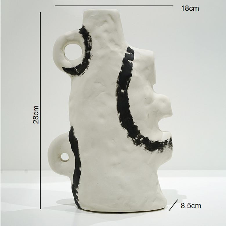 Nordic White Vase Ceramic Porcelain Irregular Twist The Flower Tube And Cup Shaped Vases