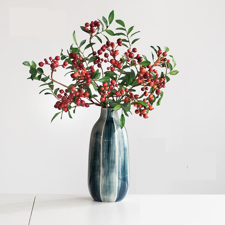 Northern Europe Style Glazed Ceramic Flower Vase For Wedding Decoration