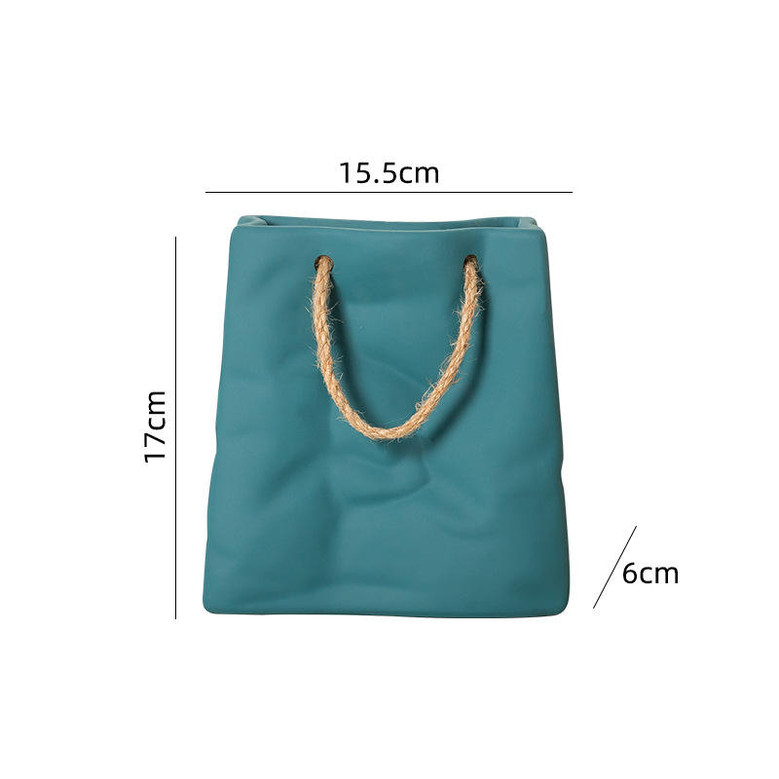Creative Decorative Table Vase Modern Hand Bag Ceramic Vase For Home Decor