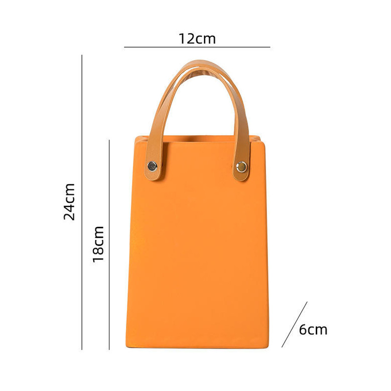Creative Decorative Table Vase Modern Hand Bag Ceramic Vase For Home Decor