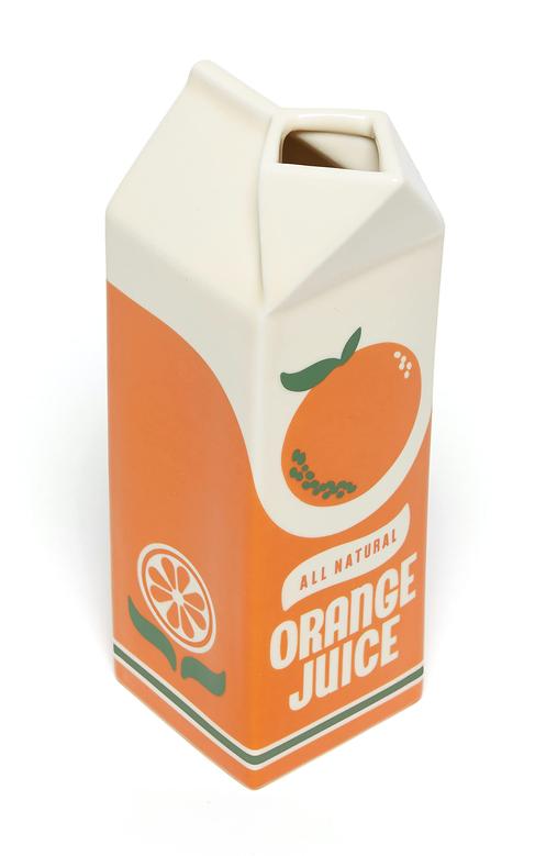 Unique Party Decorative Funny Colorful Milk Carton Shape Orange Juice Ceramic Vase