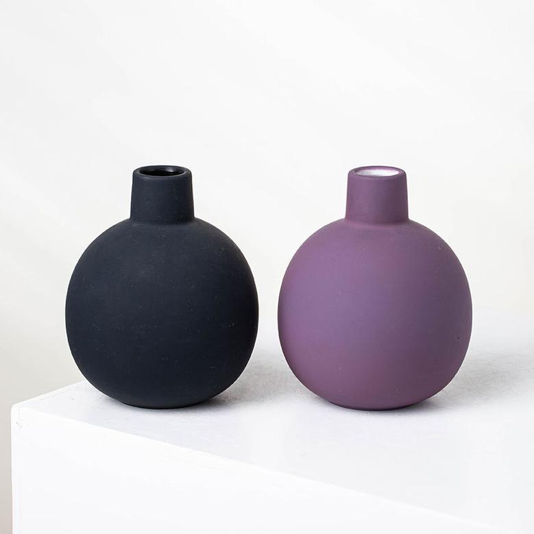 Black Purple Vase Decor Flower Ceramic Table Vase Decoration Maison Bud Vases