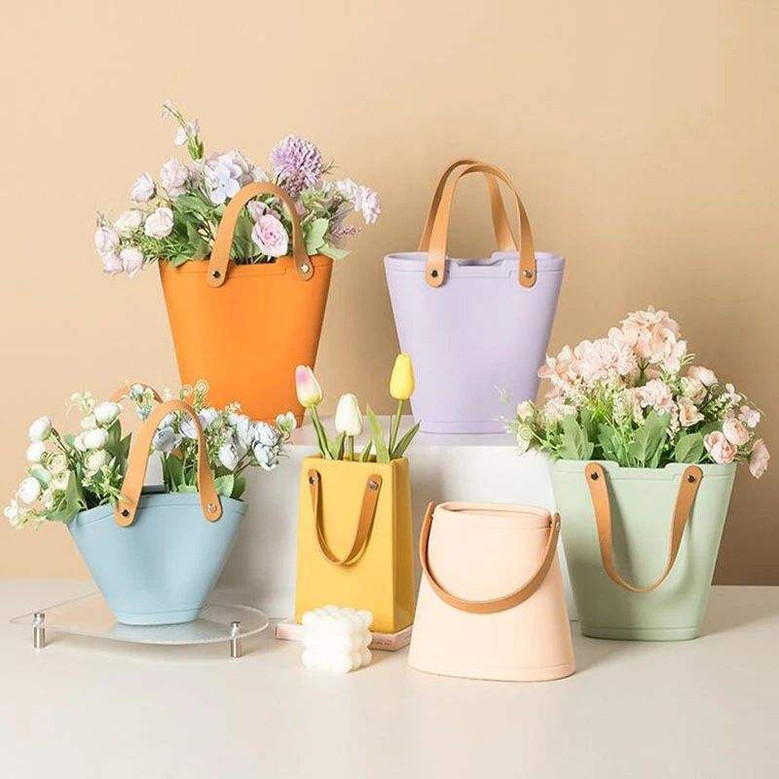 Creative Decorative Table Vase Modern Hand Bag Ceramic Vase For Home Decor