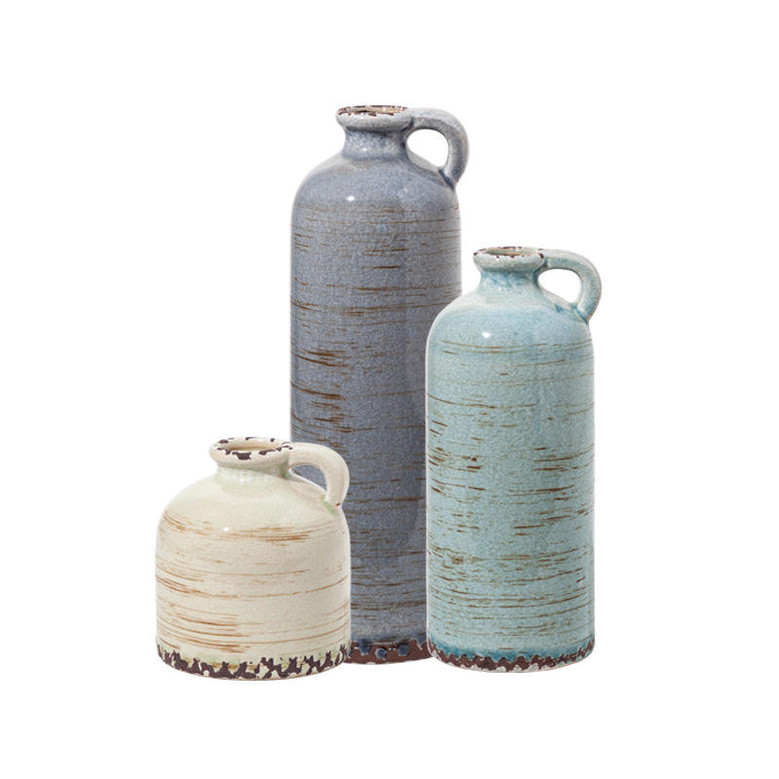 Set of 3 Modern Table Centerpieces Farmhouse Flower Vases Retro Styles Ceramic Dried Flower Vase