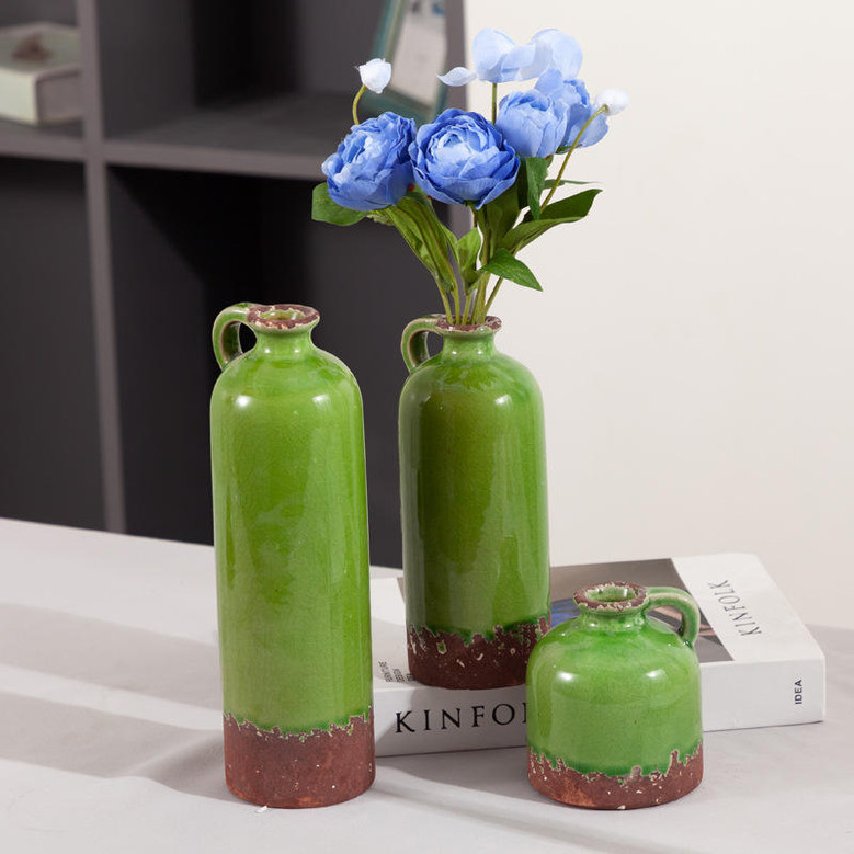Set of 3 Modern Table Centerpieces Farmhouse Flower Vases Retro Styles Ceramic Dried Flower Vase