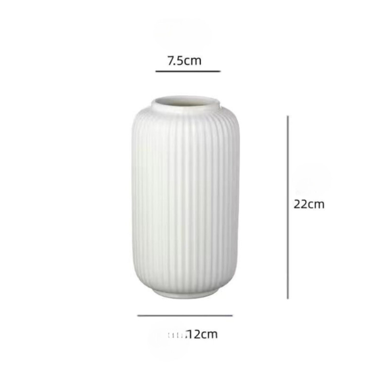 White Ceramic Vases Minimalist Modern Nordic Simple Living Room Flower Pot Decoration Home Decor