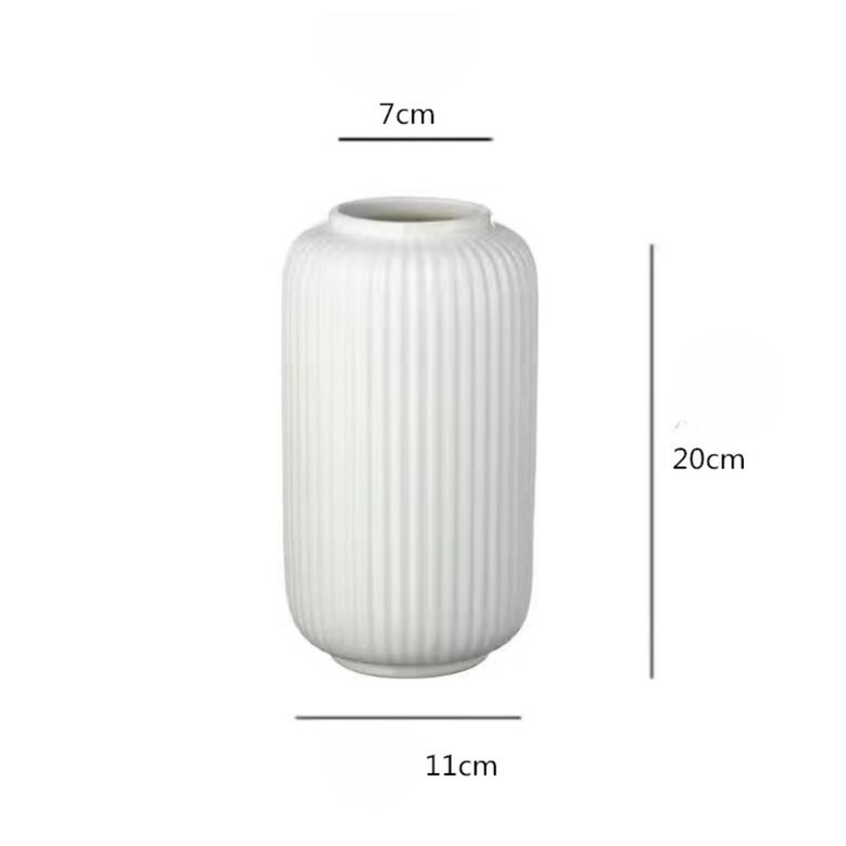 White Ceramic Vases Minimalist Modern Nordic Simple Living Room Flower Pot Decoration Home Decor