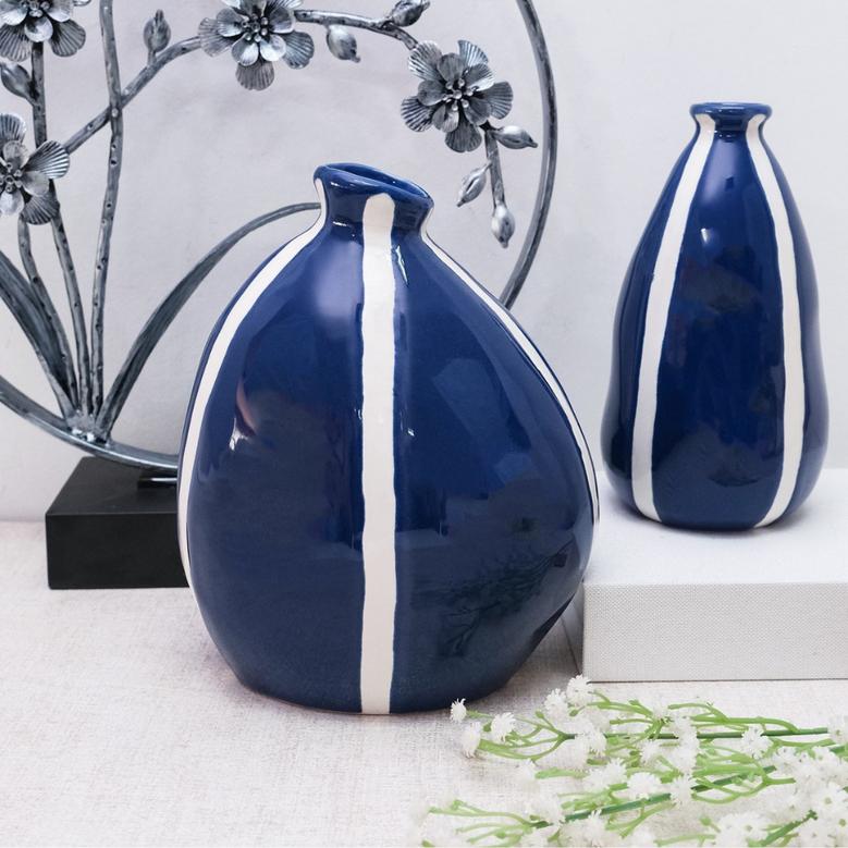 Morden Nordic Minimalist Ceramic Vase Porcelain Blue Vase