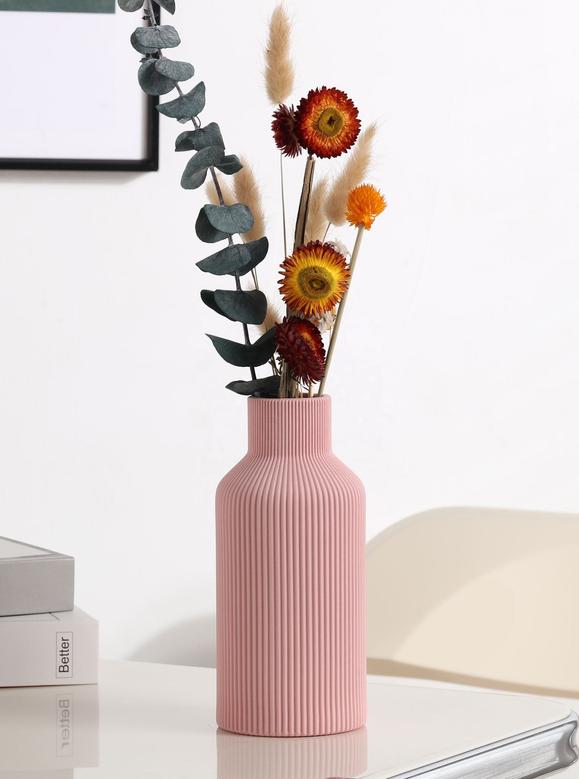Minimalist White Ceramic Flower Vase Modern Home Decor For Table Shelf Table Top
