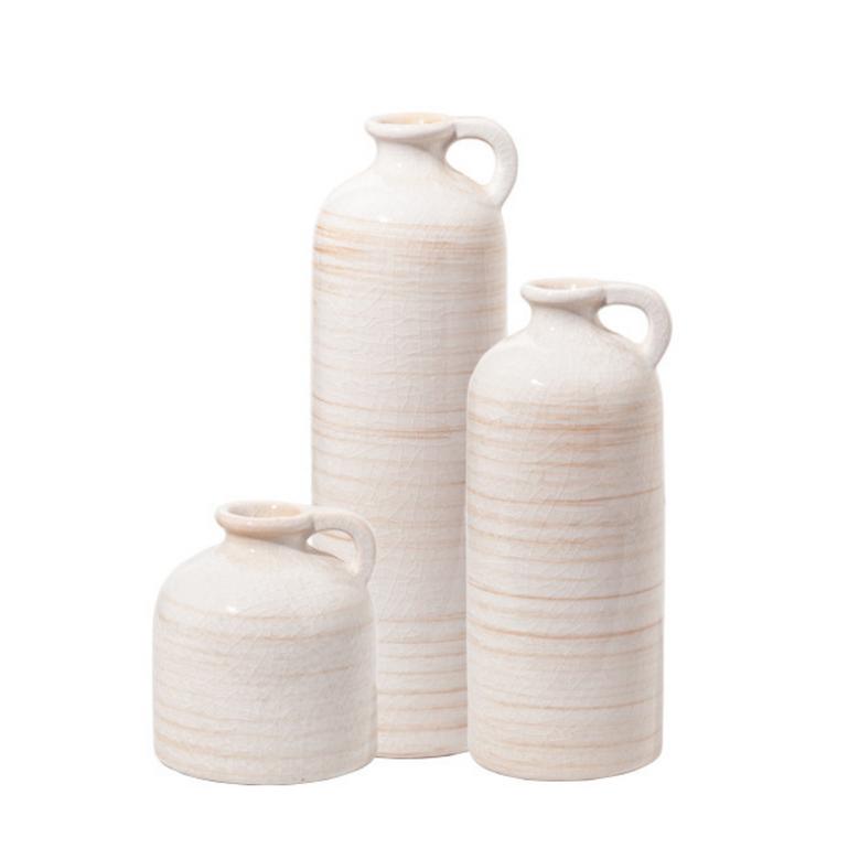 Set of 3 Modern Table Centerpieces Farmhouse Flower Vases Retro Styles Ceramic Dried Flower Vase