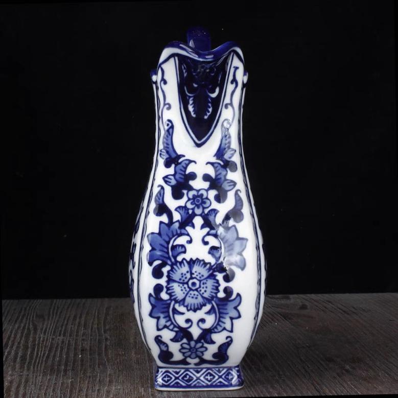 Blue And White Ceramic Vase Handle Porcelain Vase Home Decorative Antique Flower Vase