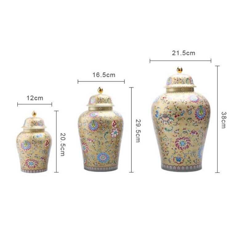 Large Size Ceramic General Jar Ramadan Decor Hand Painted Lotus Ceramic Vase