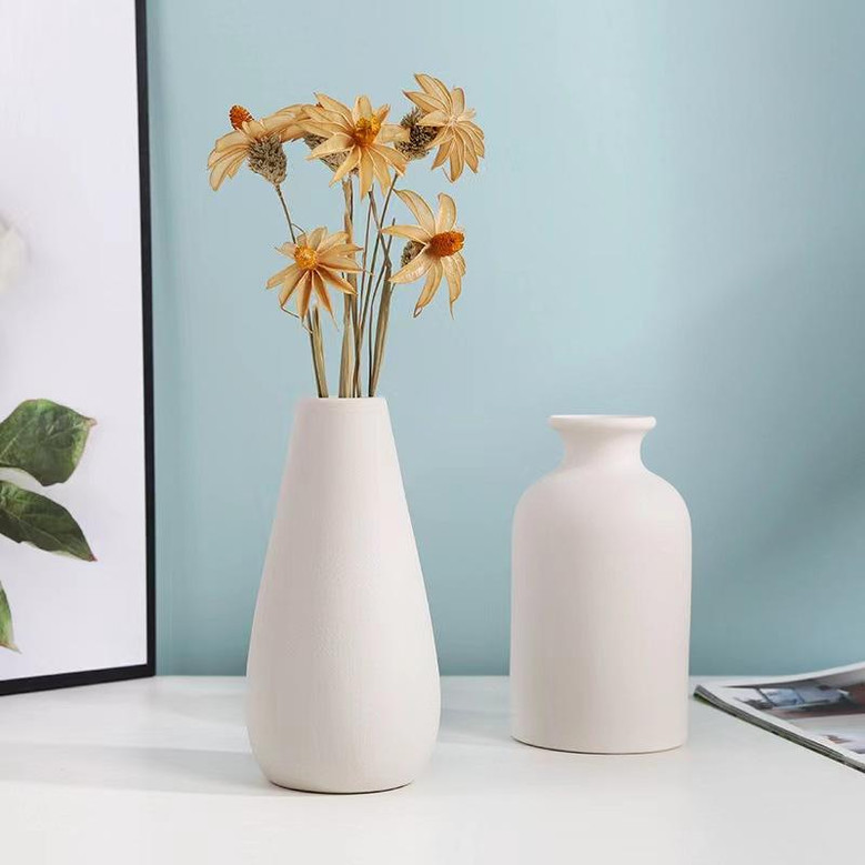 Minimalist Decorative Vase Modern Unique White Ceramic Flower Vases For Home Decor