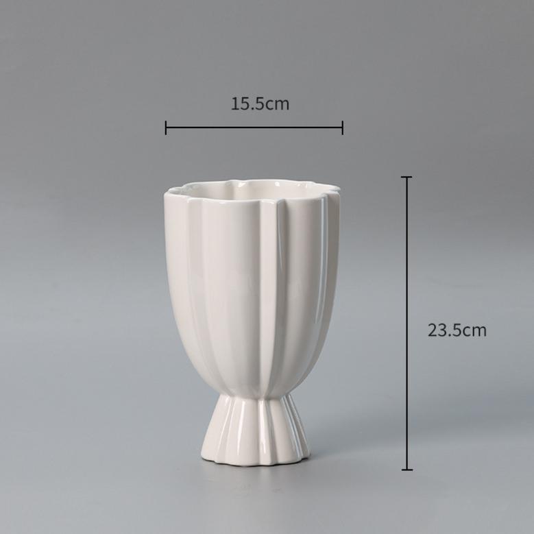 Minimalist Modern White Yellow Flower Vase Nordic Home Decoration Ceramic Vase