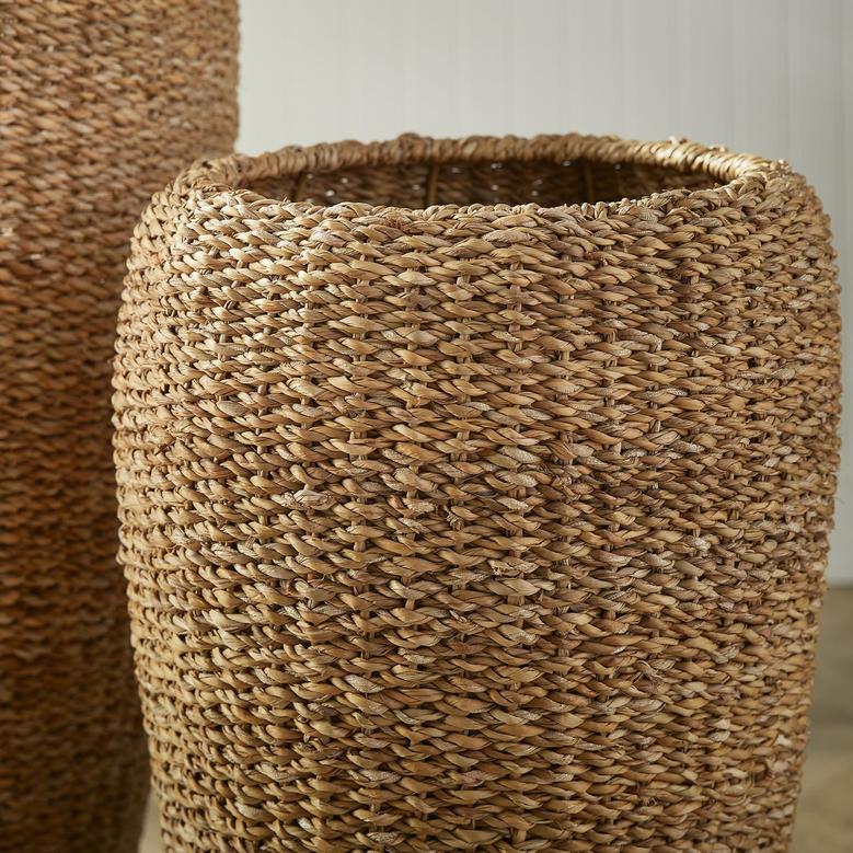 Boho Handwoven Tall Seagrass Planters Set Of 2 For Decor Living Room Indoor Outdoor