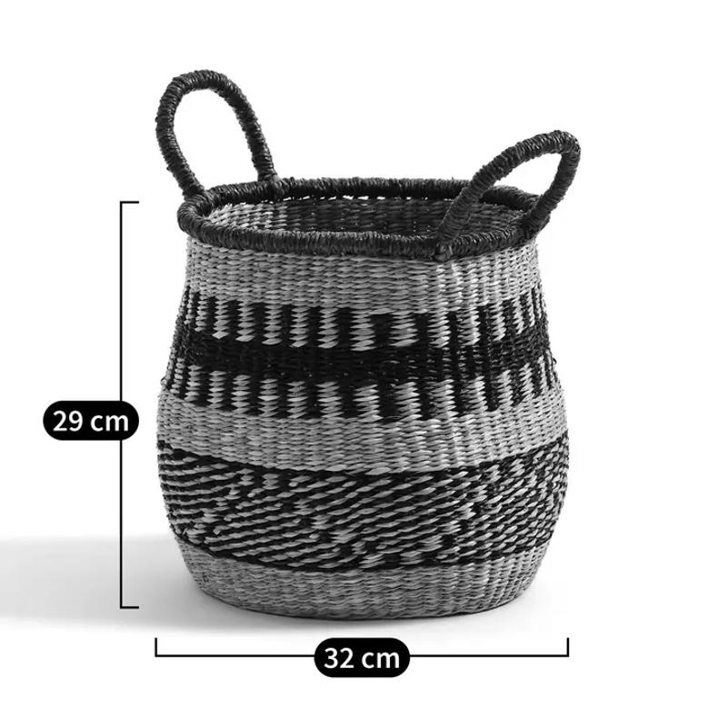 Eco Friendly Kitchen Furniture Seagrass Basket With Handle Decorative Storage Basket Wicker Handmade In Kitchen