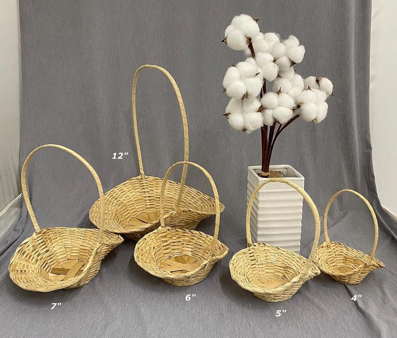 Egg Basket Wicker – Empty Bulk Baskets with Handle for Easter, Gift Storage, Wedding, Graduation, and Baby Showers