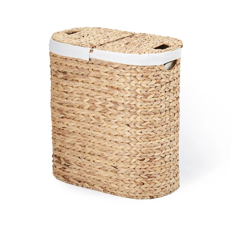 Wicker Water Hyacinth Storage Baskets Laundry Basket With Lid and Liner For Home Storage Organization