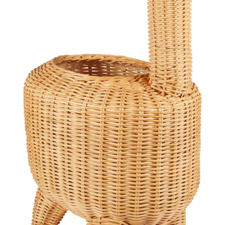 Giraffe Rattan Storage Basket Wicker Rattan Laundry Basket Woven Animal Shaped