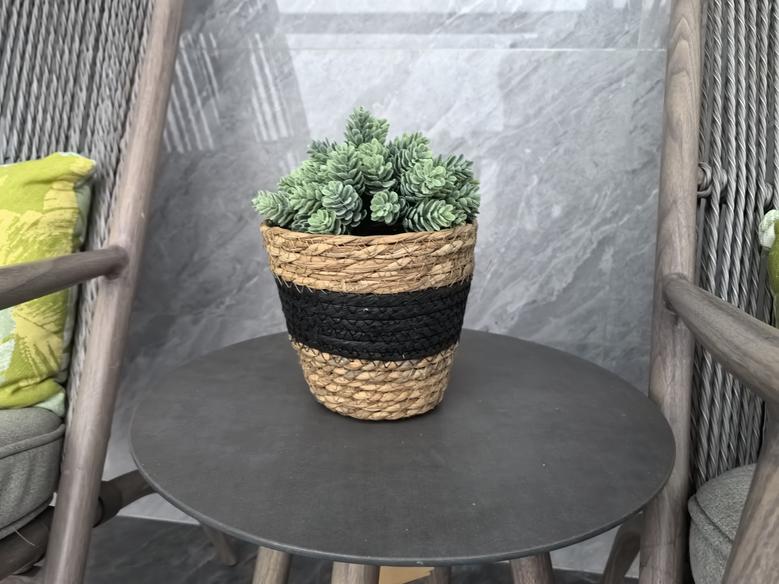 Grass Woven Potted Plant Flower Basket Indoor And For Home Decoration Desktop Storage Container Plant Basket Decoration