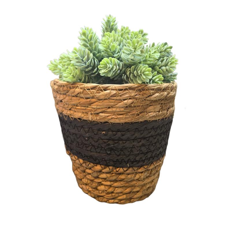 Grass Woven Potted Plant Flower Basket Indoor And For Home Decoration Desktop Storage Container Plant Basket Decoration