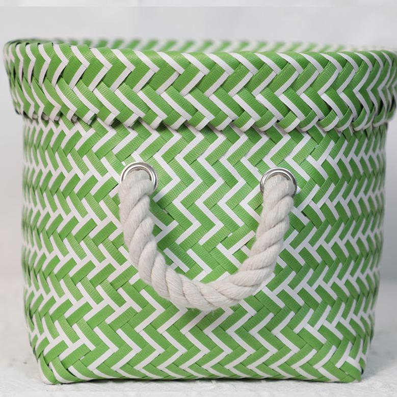 Handmade PP Plastic Bread Baskets Rattan-Like Resin Wicker Storage For Sundries
