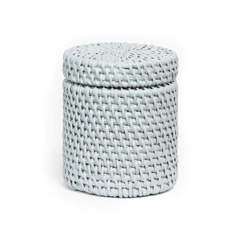 Handmade Rattan Light Gray Small Box Detailed Craftsmanship Rattan Box Holder For Storing Bath Essentials