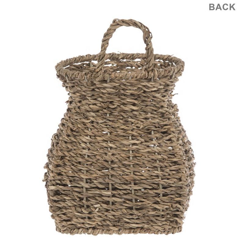 Handmade Seagrass Curved Basket Natural Seagrass Hanging Basket Seagrass Wicker Storage Basket