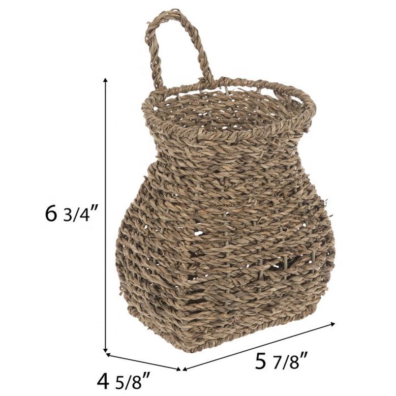 Handmade Seagrass Curved Basket Natural Seagrass Hanging Basket Seagrass Wicker Storage Basket