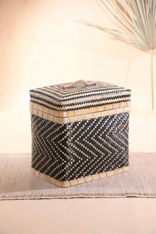 Natural Black Basket Japan Style For Storage And Laundry Basket with Lid