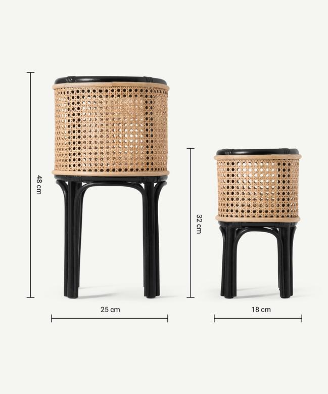 Natural Rattan Plant Pot Wicker Rattan Cane Planter Woven Plant Stand For Indoor Outdoor Decor
