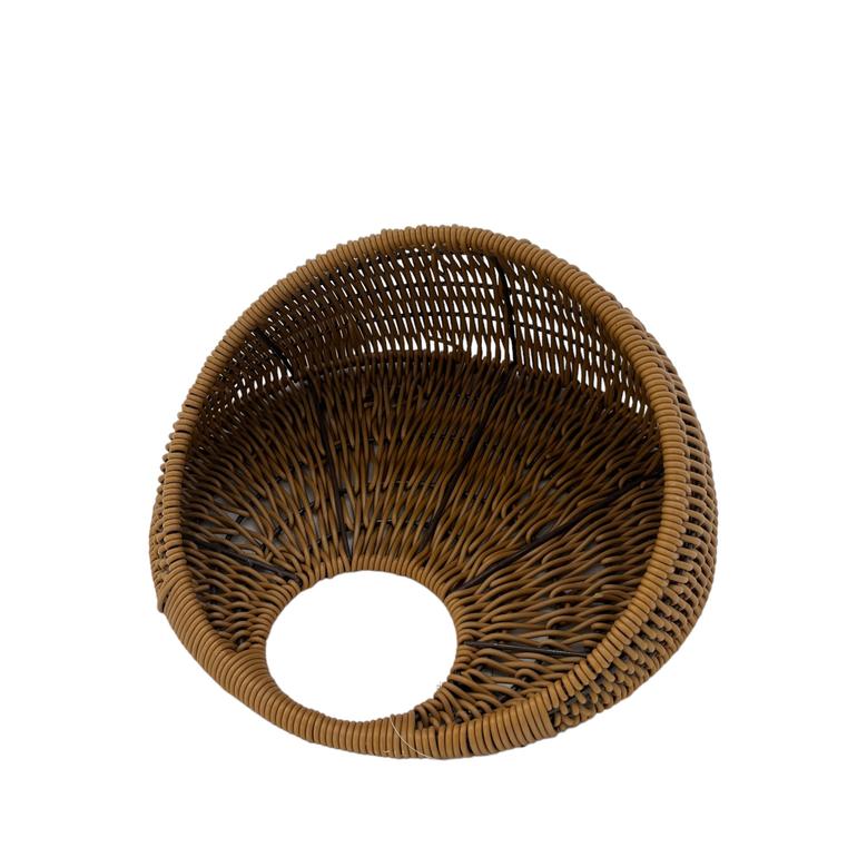 Set of 2 Wall Hanging Craft Basket Poly Rattan Hand Woven Storage Wicker Baskets For Indoor Outdoor Storage