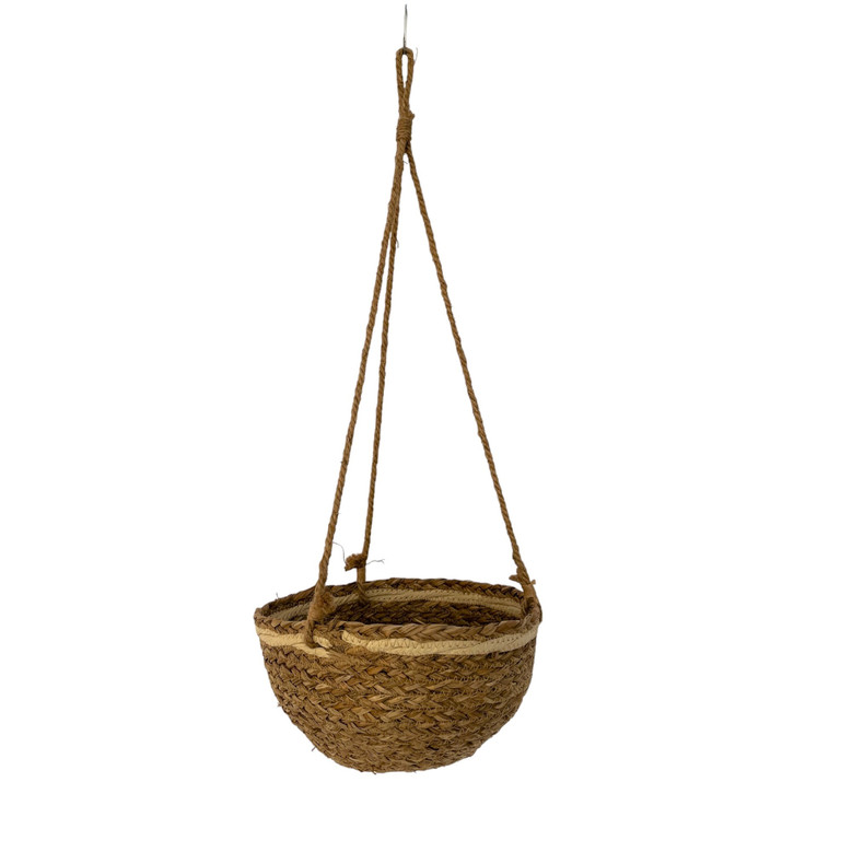 Set of 3 Storage Hanging Wicker Basket Eco Friendly Seagrass Woven Wall Hanging Port Wicker Flower Basket