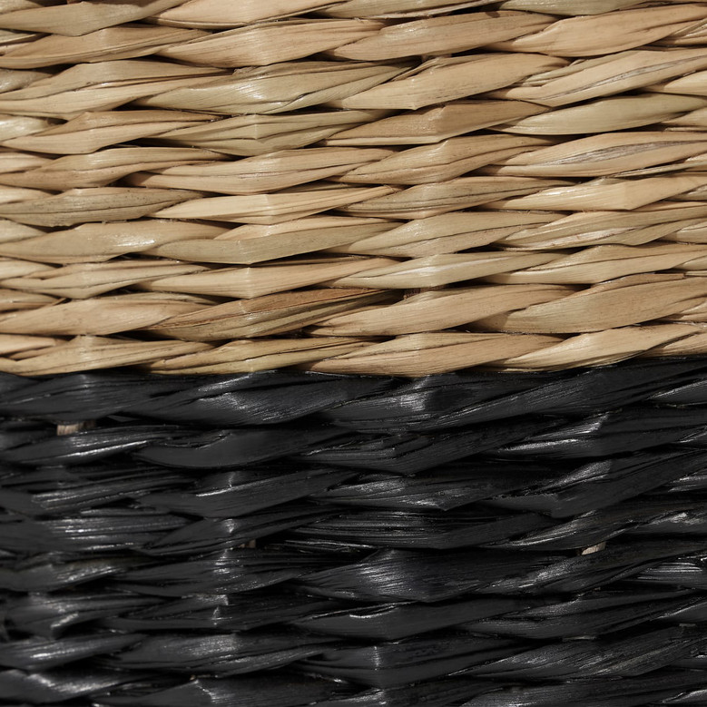 Black Large Wicker Seagrass Storage Basket Woven Basket For Home Storage And Organization