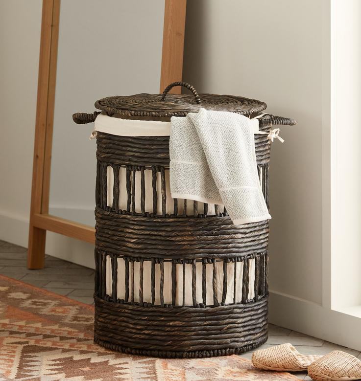 Water Hyacinth Storage Basket For Clothes Willow Storage Basket With Handles And Lid