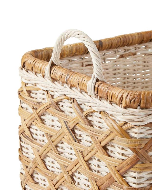 Wicker Rattan Basket With Handles Various Shapes For Clothing Storage Laundry Hamper