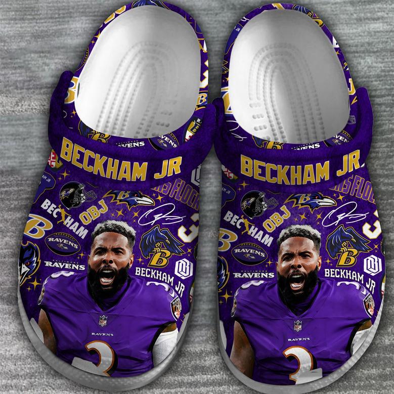 Baltimore Ravens Beckham Jr Nfl Sport Crocs Crocband Clogs Shoes