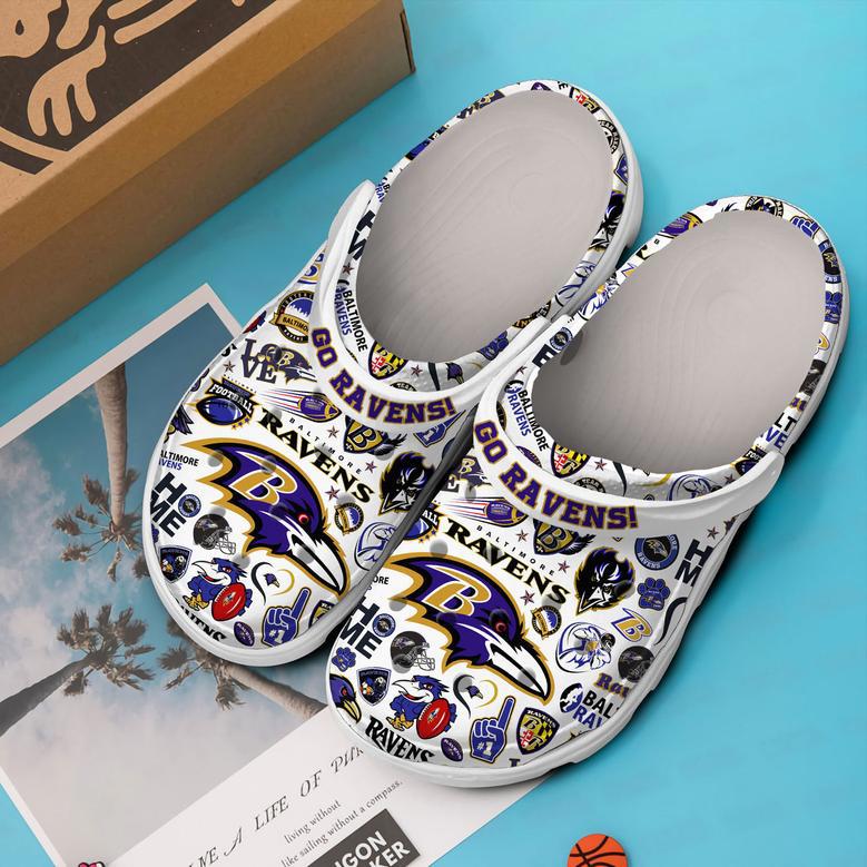 Baltimore Ravens Nfl Sport Crocs Crocband Clogs Shoes