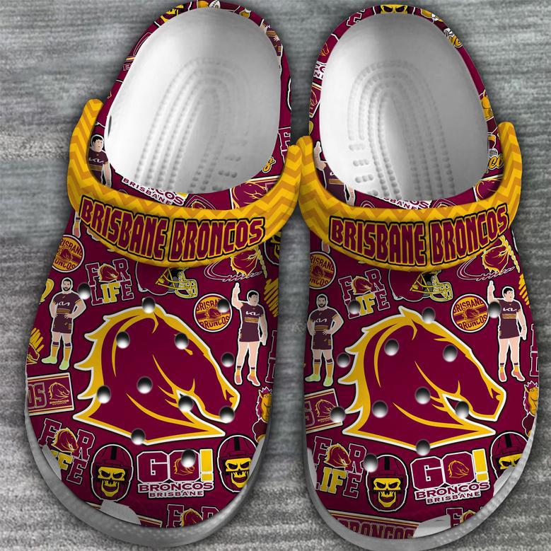 Brisbane Broncos Nrl Sport Crocs Crocband Clogs Shoes