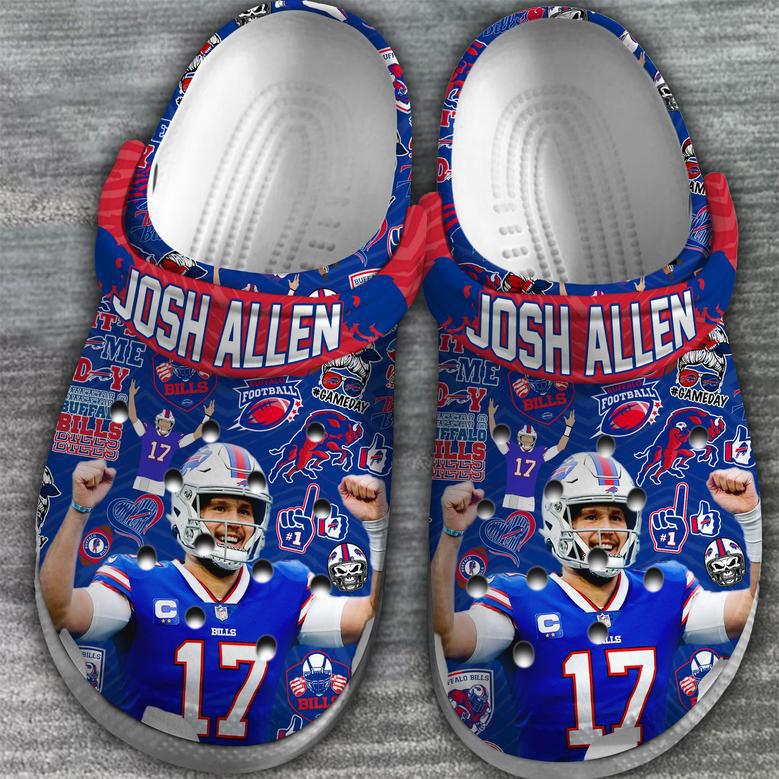 Buffalo Bills Josh Allen Nfl Sport Crocs Crocband Clogs Shoes