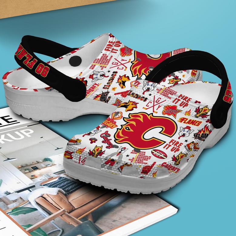 Calgary Flames Nhl Sport Crocs Crocband Clogs Shoes