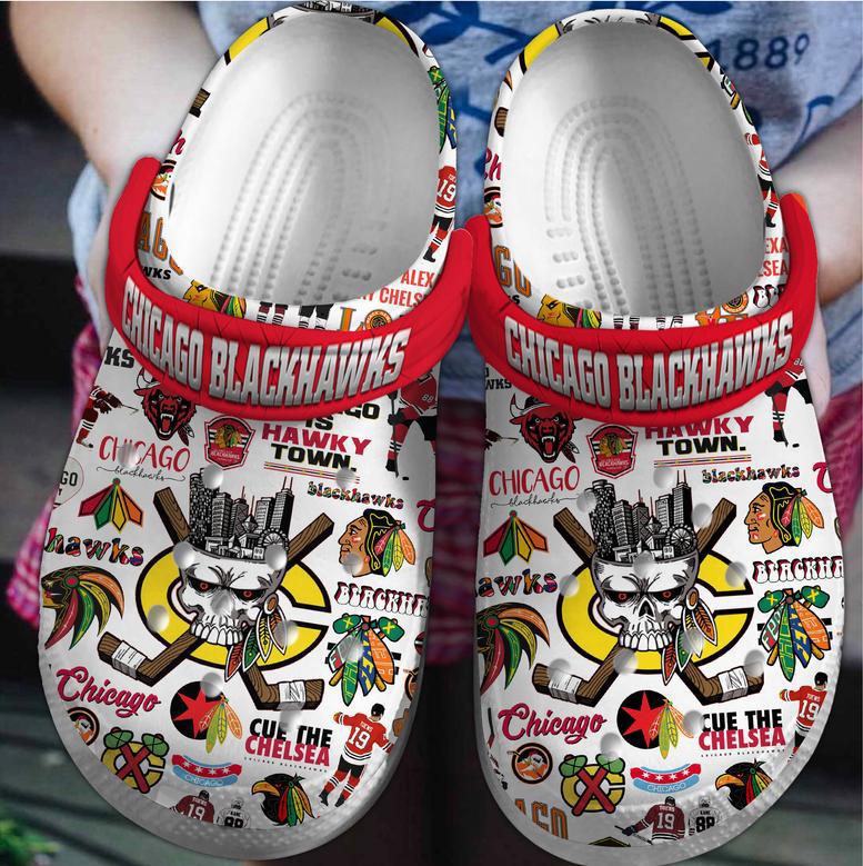 Chicago Blackhawks Nhl Sport Crocs Crocband Clogs Shoes