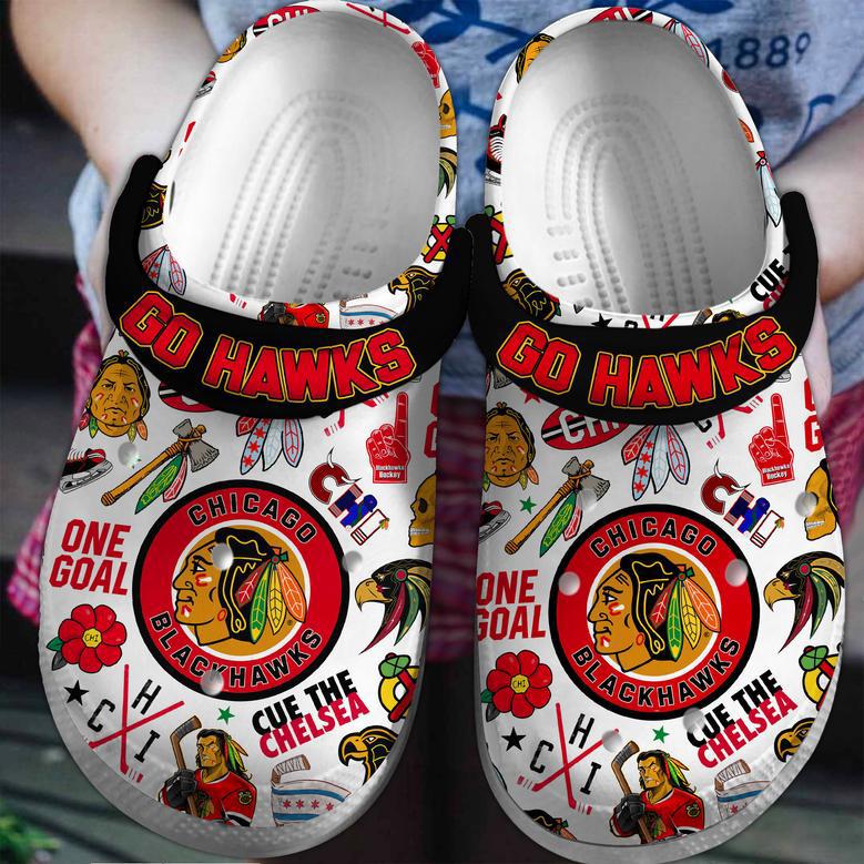 Chicago Blackhawks Nhl Sport Crocs Crocband Clogs Shoes