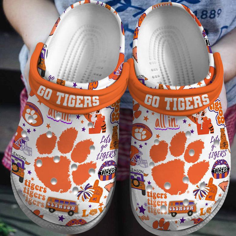 Clemson Tigers Ncaa Sport Crocs Crocband Clogs Shoes