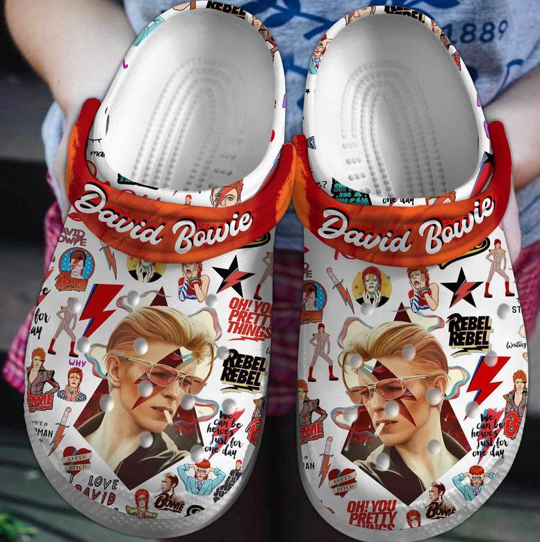 David Bowie Music Crocs Crocband Clogs Shoes